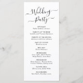 Elegant Chic Calligraphy Script Hochzeitsfeier Programm (Rückseite)