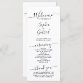 Elegant Chic Calligraphy Script Hochzeitsfeier Programm (Vorne/Hinten)