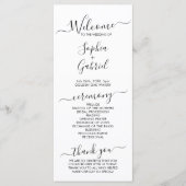 Elegant Chic Calligraphy Script Hochzeitsfeier Programm (Vorderseite)