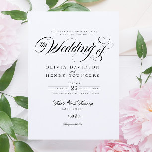 Elegant Chic Calligraphy Script Wedding Einladung
