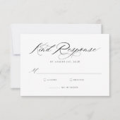 Elegant Chic Calligraphy Wedding RSVP Card (Vorderseite)