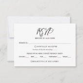 Elegant Chic Calligraphy Wedding RSVP Card Einladung (Vorderseite)