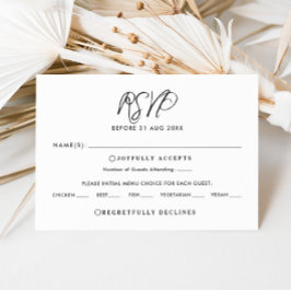 Elegant Chic Calligraphy Wedding RSVP Card Einladung
