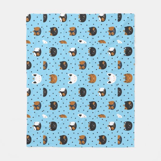 Elegant Chic Cat Patterns Fleecedecke (Vorderseite)