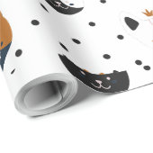 Elegant Chic Cat Patterns Geschenkpapier (Rolleneckpunkt)