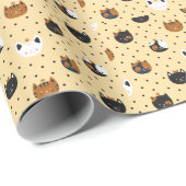 Elegant Chic Cat Patterns Geschenkpapier (Rolleneckpunkt)