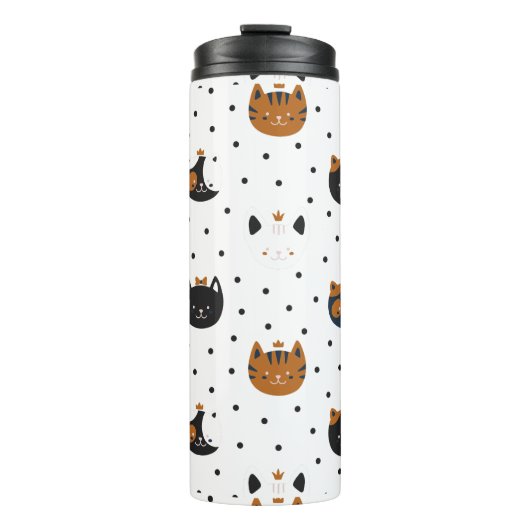 Elegant Chic Cat Patterns Thermosbecher (Vorderseite)