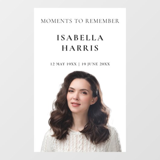 Elegant Chic Celebration of Life Window Cling Fensteraufkleber (Blatt)