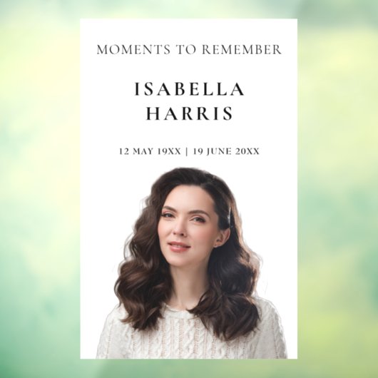 Elegant Chic Celebration of Life Window Cling Fensteraufkleber (Blatt 3)