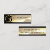 Elegant Chic Charming Ausgeklügeltes Monogramm Mini Visitenkarte (Vorne/Hinten)