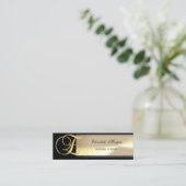 Elegant Chic Charming Ausgeklügeltes Monogramm Mini Visitenkarte (Stehend Vorderseite)