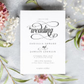 Elegant Chic Classic Calligraphy Script Wedding Einladung