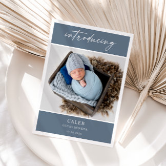 Elegant Chic Classic Photo Baby Announcement Card Einladung