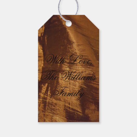 Elegant Chic Copper Brown Festival Geschenkanhänger (Vorderseite)