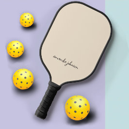 Elegant Chic Cream Monogram Pickleball Schläger