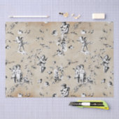 Elegant Chic Cupid Angels Floral Toile Kraft Seidenpapier (Handwerk)