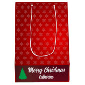 Elegant Chic Cute Modern Festive Red and Green Mittlere Geschenktüte (Rückseite)