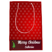 Elegant Chic Cute Modern Festive Red and Green Mittlere Geschenktüte (Vorderseite)