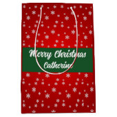 Elegant Chic Cute Modern Festive Red and Green  Mittlere Geschenktüte (Vorderseite)