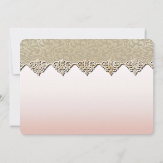 Elegant Chic Damask Hochzeit Save the Date (Rückseite)