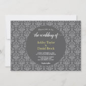 Elegant Chic Damask Script-Klasse für feierliche H Einladung (Vorderseite)