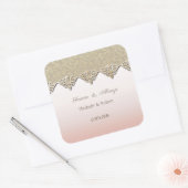 Elegant Chic Damask Wedding Quadratischer Aufkleber (Umschlag)