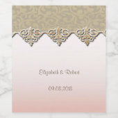 Elegant Chic Damask Weinetikett (Einzelnes Label)