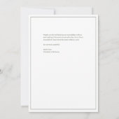 Elegant Chic Dark Moss Green Wedding Dankeskarte (Rückseite)