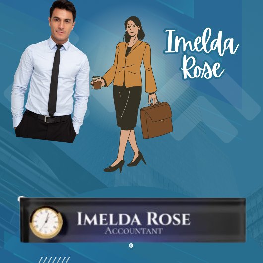 Elegant Chic Dark Simple Accountant Namensplakette