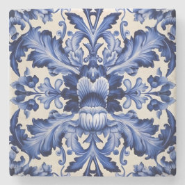 Elegant Chic Delsoftware Blue Blume Steinuntersetzer