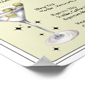 Elegant Chic Dirty Martini Bar Sign Poster (Ecke)