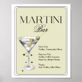 Elegant Chic Dirty Martini Bar Sign Poster (Vorne)
