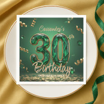 Elegant Chic Emerald und Gold Jewel 30. Geburtstag