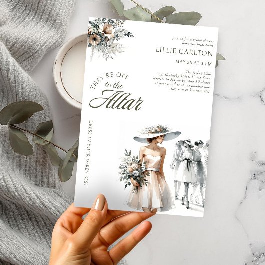 Elegant Chic Fashion Sketch Derby Brautparty Einladung