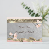 Elegant Chic Floral Dankeschön Card Dankeskarte (Stehend Vorderseite)
