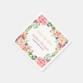 Elegant Chic Floral Decor Class of 2023 Abschluss Serviette (Ecke)