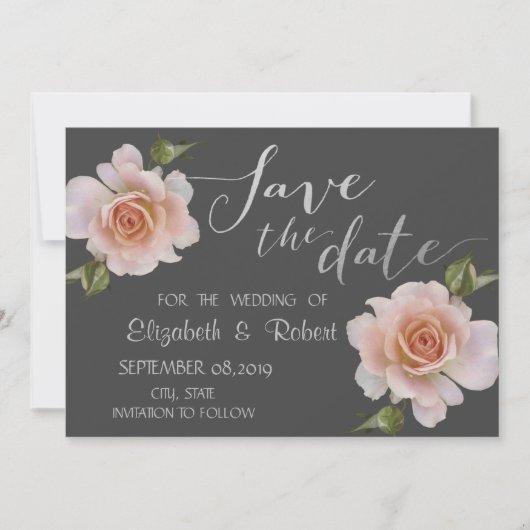 Elegant Chic Floral Save the Date (Vorderseite)
