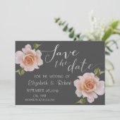 Elegant Chic Floral Save the Date (Stehend Vorderseite)