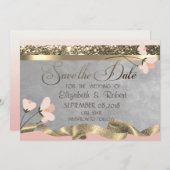 Elegant Chic Floral Save the Date (Vorne/Hinten)