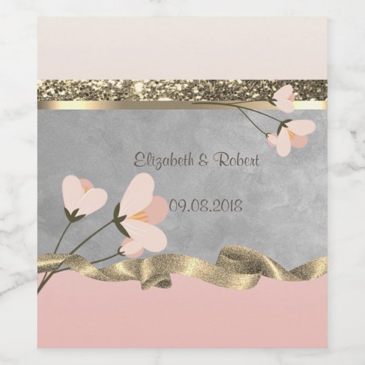 Elegant Chic Floral Weinetikett (Einzelnes Label)