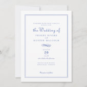 Elegant Chic French Periwinkle Blue Wedding Einladung (Vorderseite)