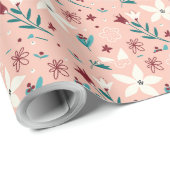 Elegant Chic froram Muster Pink Geschenkpapier (Rolleneckpunkt)