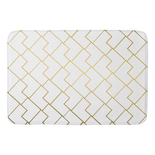 Elegant Chic Geometric Gold White Badematte (Vorderseite)