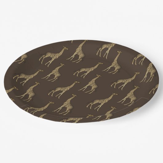Elegant Chic Giraffe Stylish Pappteller (Schrägansicht)