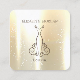 Elegant Chic Glänzend, Unechtes Gold, Glitzernd, Quadratische Visitenkarte