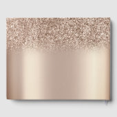 Elegant Chic Glitzer Bokeh Hearts Wedding Gästebuch (Rückseite)