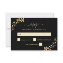 Elegant Chic Gold Black Eucalyptus Foliage