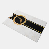 Elegant Chic Gold & Black Florida State Map Fußmatte (Schrägansicht)
