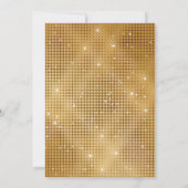Elegant Chic Gold Glitter Black Birthday Party Einladung (Rückseite)