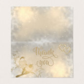 Elegant Chic Gold Hearts, Glittery Dankeschön Kart Visitenkarten (Außenseite Aufgefaltet)